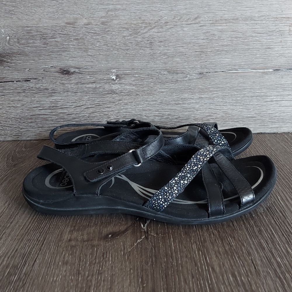 Abeo Laguna Black Multi Sandals Leather Size 10